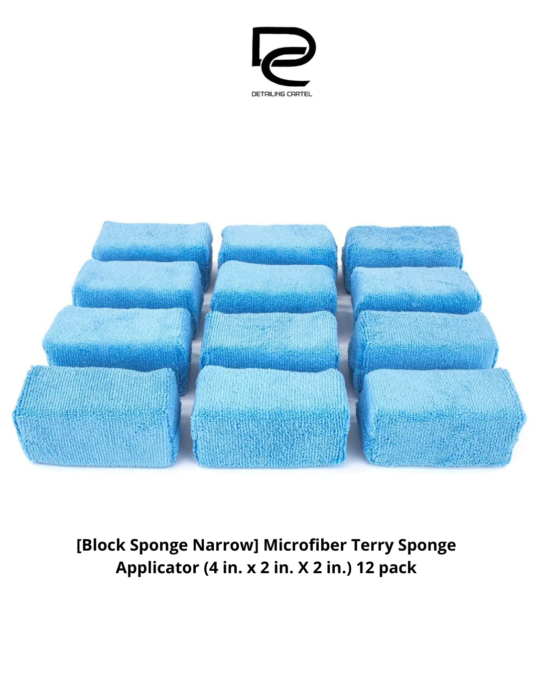 [Block Sponge Narrow] Microfiber Terry Sponge Applicator (4 in. x 2 in. X 2 in.) 12 pack