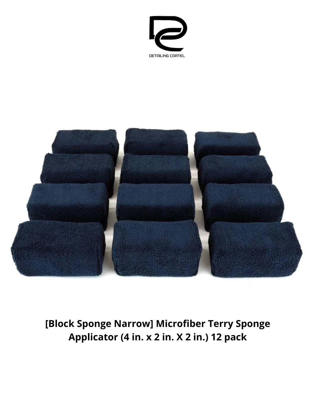 [Block Sponge Narrow] Microfiber Terry Sponge Applicator (4 in. x 2 in. X 2 in.) 12 pack