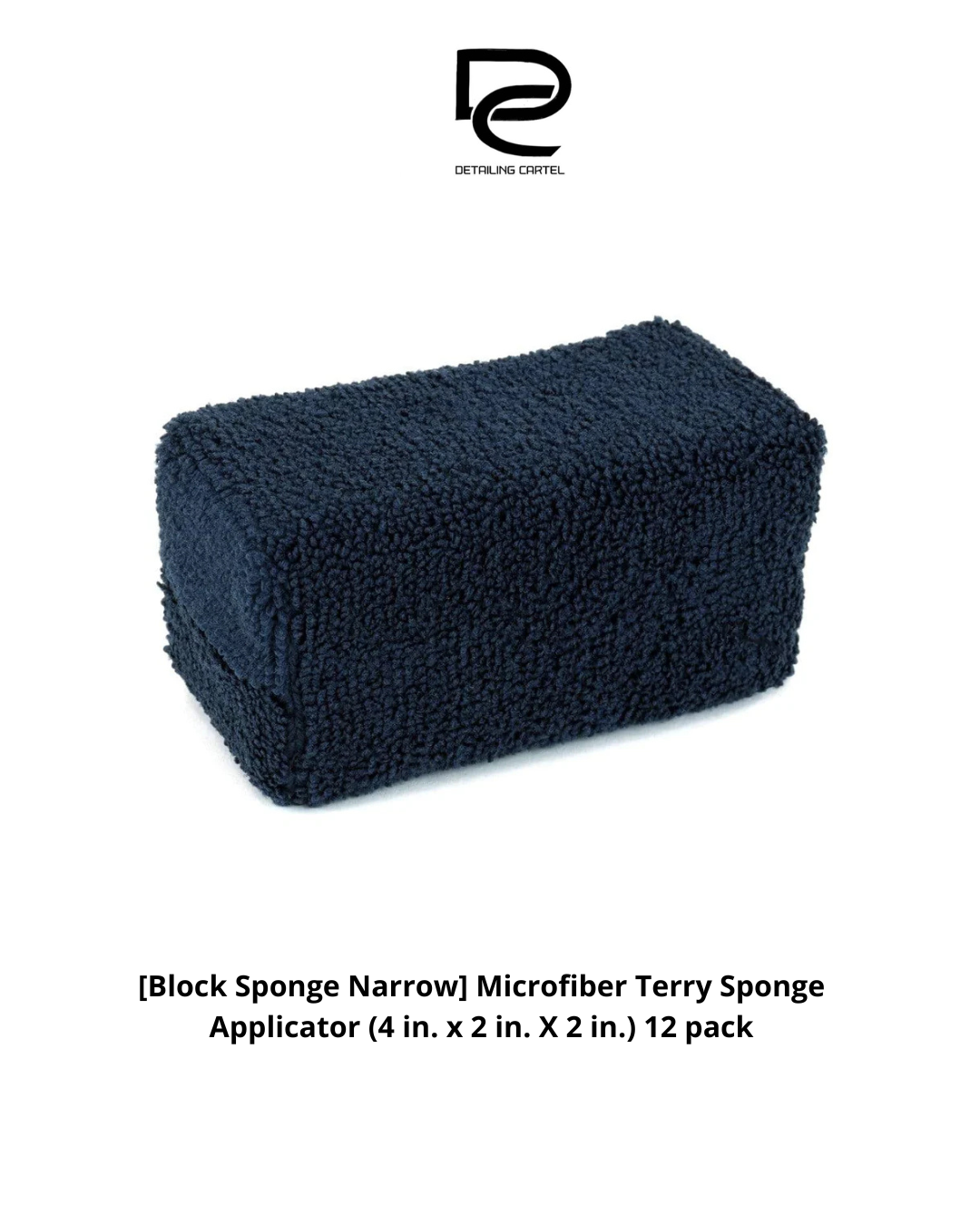 [Block Sponge Narrow] Microfiber Terry Sponge Applicator (4 in. x 2 in. X 2 in.) 12 pack