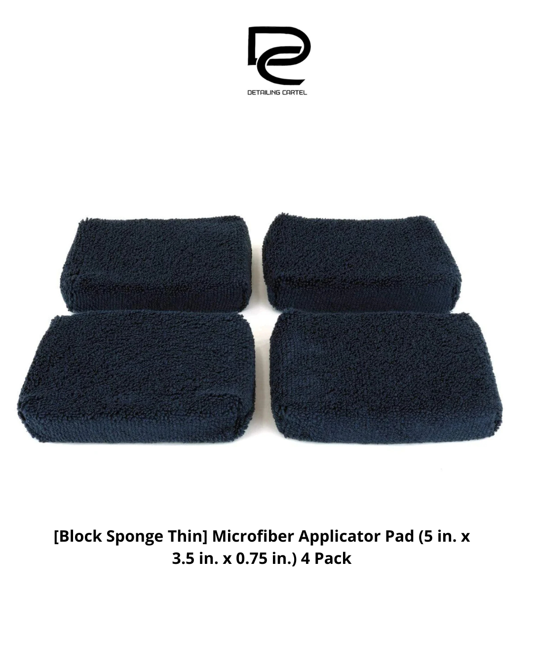 [Block Sponge Thin] Microfiber Applicator Pad (5 in. x 3.5 in. x 0.75 in.) 4 Pack