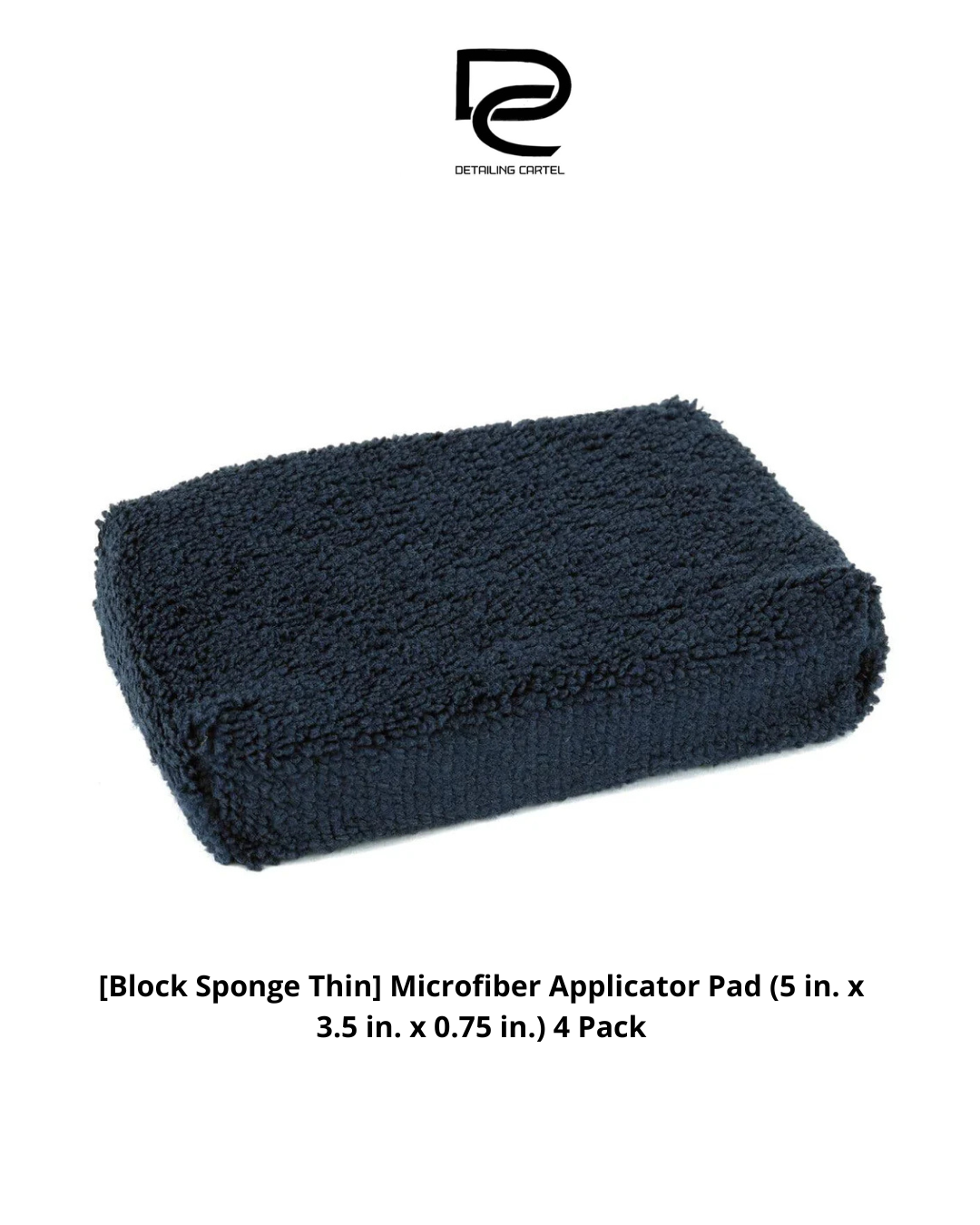 [Block Sponge Thin] Microfiber Applicator Pad (5 in. x 3.5 in. x 0.75 in.) 4 Pack