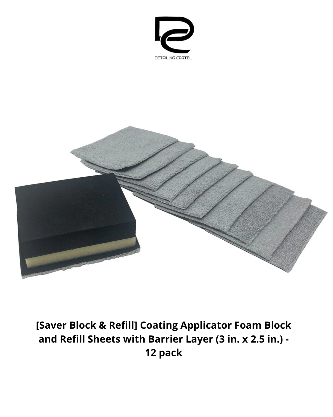 [Saver Block & Refill] Coating Applicator Foam Block and Refill Sheets with Barrier Layer (3 in. x 2.5 in.) - 12 pack