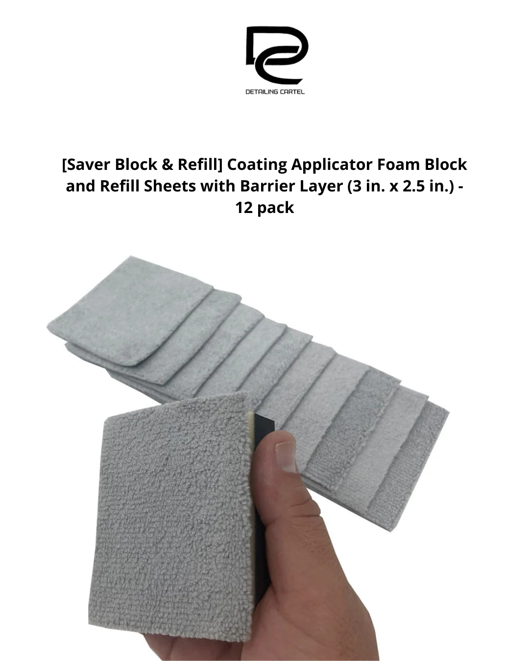 [Saver Block & Refill] Coating Applicator Foam Block and Refill Sheets with Barrier Layer (3 in. x 2.5 in.) - 12 pack