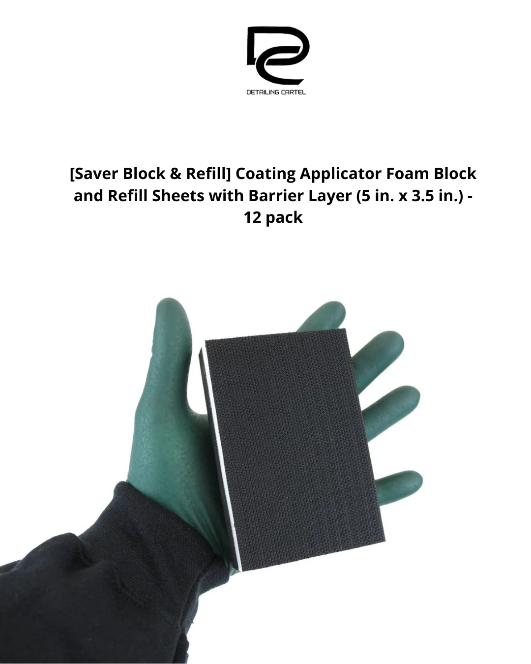 [Saver Block & Refill] Coating Applicator Foam Block and Refill Sheets with Barrier Layer (5 in. x 3.5 in.) - 12 pack