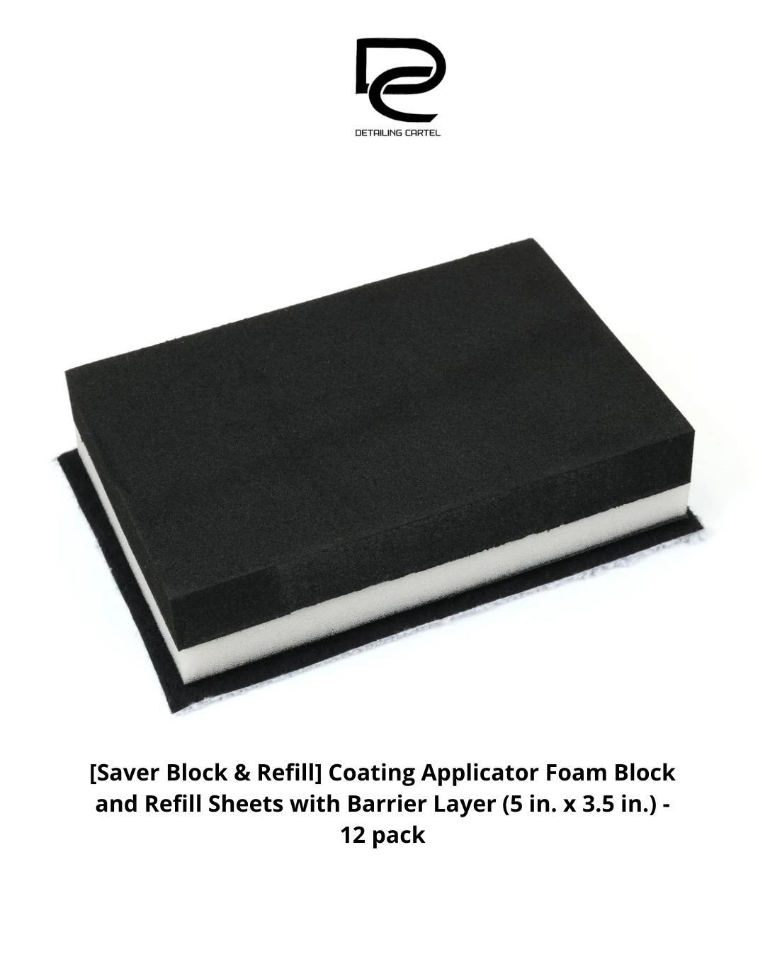 [Saver Block & Refill] Coating Applicator Foam Block and Refill Sheets with Barrier Layer (5 in. x 3.5 in.) - 12 pack