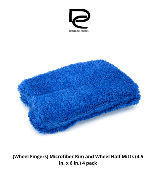 [Wheel Fingers] Microfiber Rim and Wheel Half Mitts (4.5 in. x 6 in.) 4 pack