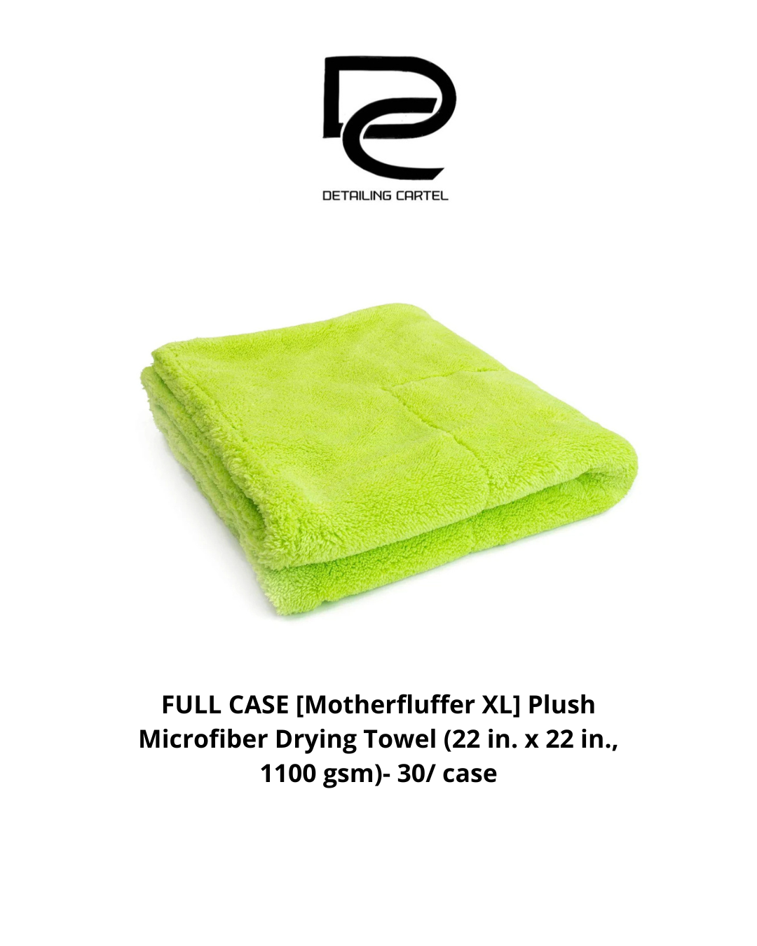 FULL CASE [Motherfluffer XL] Plush Microfiber Drying Towel (22 in. x 22 in., 1100 gsm)- 30/ case