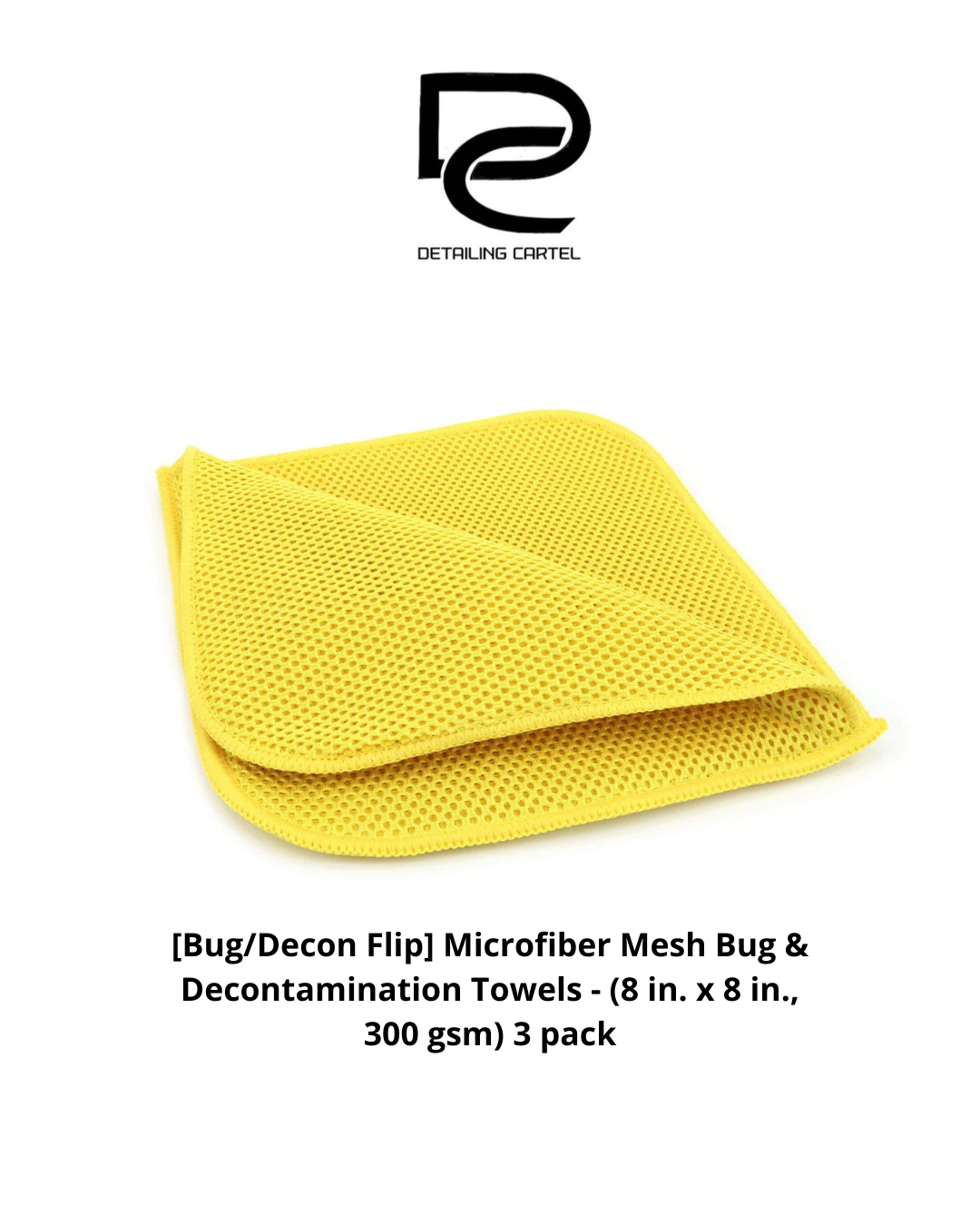 [Bug/Decon Flip] Microfiber Mesh Bug & Decontamination Towels - (8 in. x 8 in., 300 gsm) 3 pack