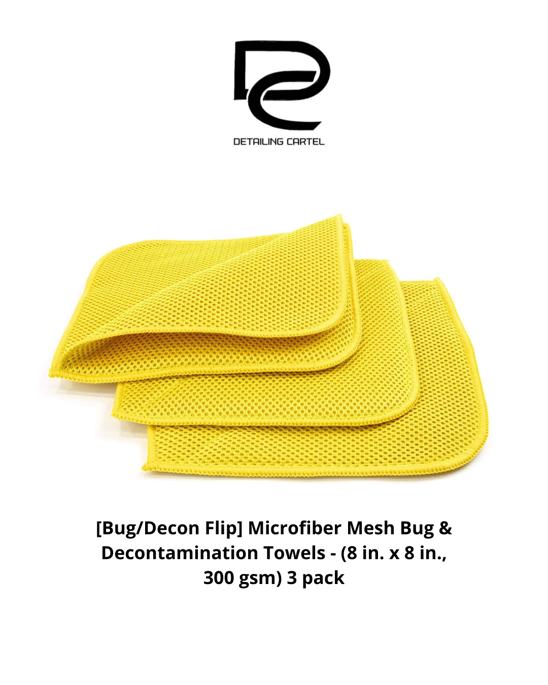[Bug/Decon Flip] Microfiber Mesh Bug & Decontamination Towels - (8 in. x 8 in., 300 gsm) 3 pack